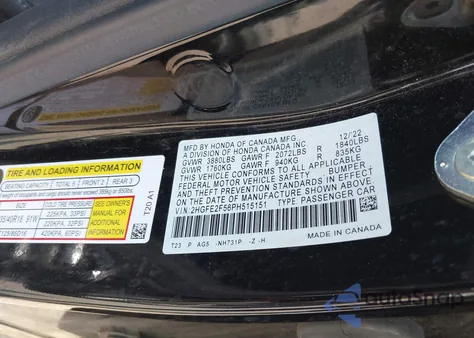 2023 Honda Civic Sport from USA, damaged, VIN 2HGFE2F56PH515151